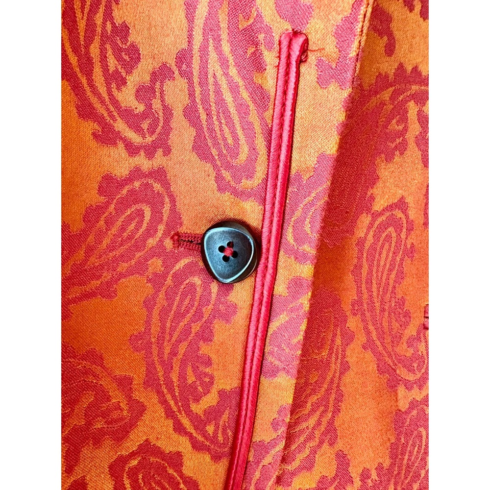 Vintage Kuhlman Italy Pink Orange Jacquard Paisley Blazer Statement‎ Jacket Y2K - Picture 8 of 11